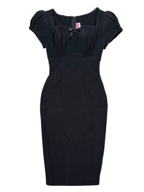 PINUP COUTURE MARY ANN WIGGLE DRESS BLACK RETRO VINTAGE INSPO GLAM NIGHT OUT S